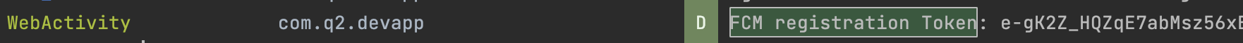 FCM Token Output