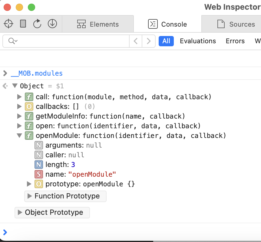 Safari DevApp JavaScript Console
